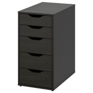 IKEA 80473552 ALEX АЛЕКС Тумба с ящиками - черно-коричневый 36x70 см