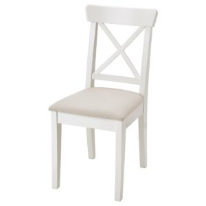 IKEA 70473067 INGOLF ИНГОЛЬФ Стул - белый/Халларп бежевый