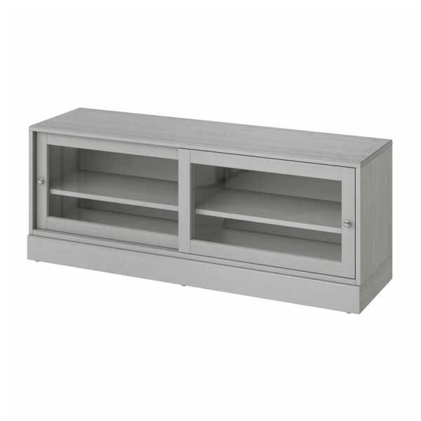 IKEA 60480370 ХАВСТА Тумба под ТВ, с цоколем, серый, 160x47x62 см