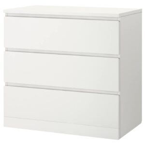 IKEA 00403563 МАЛЬМ Комод с 3 ящиками, белый, 80x78 см