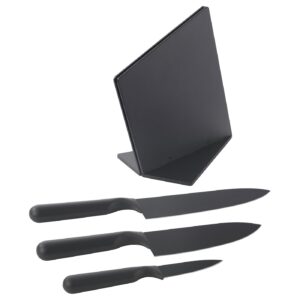 IKEA 60349479 ЭМФЁРА 3 ножа+подставка, черный