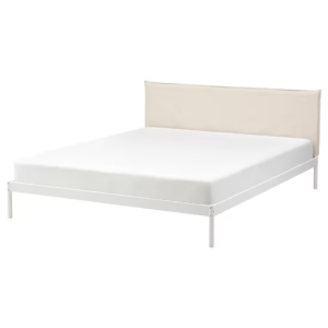 IKEA 30502401 КЛЕППСТАД Каркас кровати, белый/Висле бежевый, 160x200 см